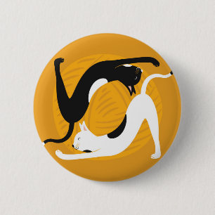 Badge Rond 5 Cm Chats de yoga