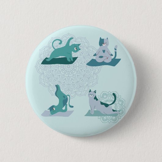 Badge Rond 5 Cm Chats de yoga (Devant)