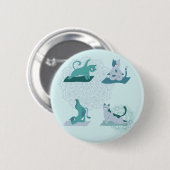 Badge Rond 5 Cm Chats de yoga (Devant & derrière)