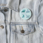 Badge Rond 5 Cm Chats de yoga (En situation)