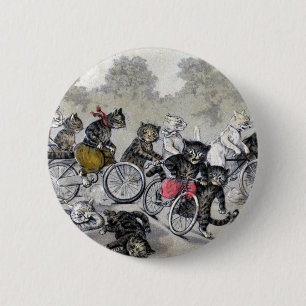 Badge Rond 5 Cm Chats d'équitation de bicyclette