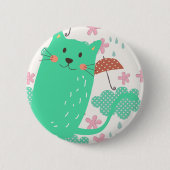 Badge Rond 5 Cm Chats en pluie (Devant)