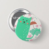 Badge Rond 5 Cm Chats en pluie (Devant & derrière)