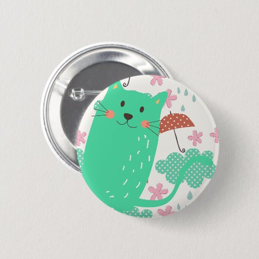Badge Rond 5 Cm Chats en pluie (Devant & derrière)