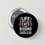 Badge Rond 5 Cm Chats Et Boxe Drôle Boxe (Devant & derrière)