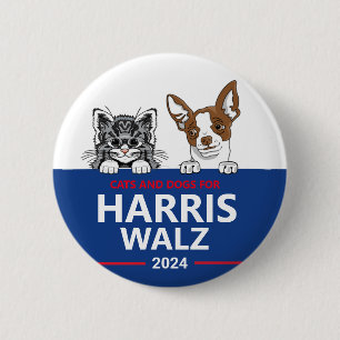 Badge Rond 5 Cm Chats et chiens pour Harris Walz