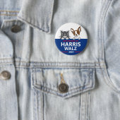 Badge Rond 5 Cm Chats et chiens pour Harris Walz (En situation)