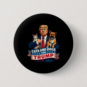 Badge Rond 5 Cm Chats Et Chiens Pour Trump 2024 Chatons Et Chiens