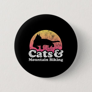 Badge Rond 5 Cm Chats et VTT Chat et vélo de montagne pour