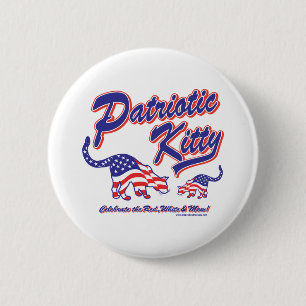 Badge Rond 5 Cm Chats Kitty Patriotique