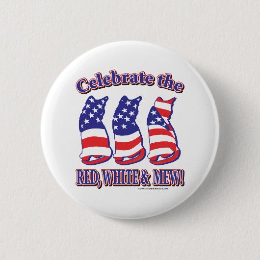 Badge Rond 5 Cm Chats Kitty Patriotique (Devant)