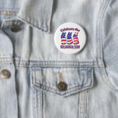 Badge Rond 5 Cm Chats Kitty Patriotique (En situation)