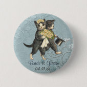 Badge Rond 5 Cm Chats mariages (Devant)