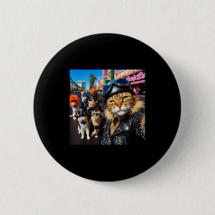 Badge Rond 5 Cm Chats motards drôles Gangster Chats Moto de rue C
