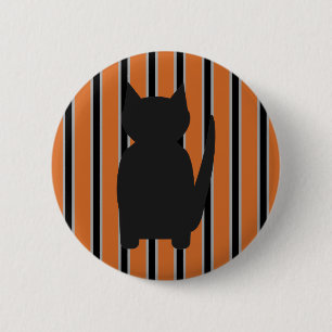 Badge Rond 5 Cm Chats noirs en silhouette pour Halloween, fantaisi