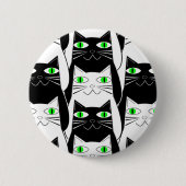 Badge Rond 5 Cm Chats noirs et blancs (Devant)