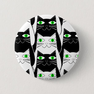 Badge Rond 5 Cm Chats noirs et blancs