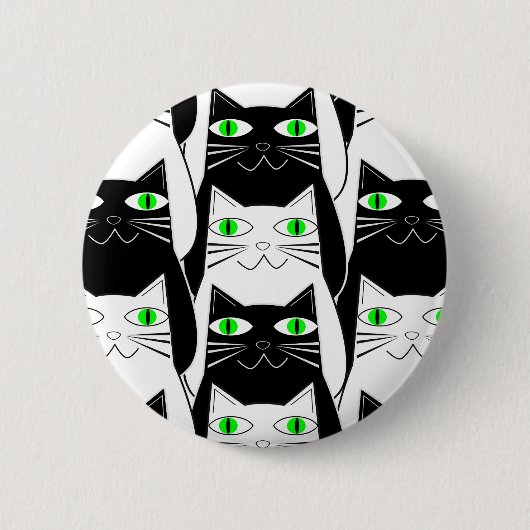 Badge Rond 5 Cm Chats noirs et blancs (Devant)