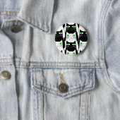 Badge Rond 5 Cm Chats noirs et blancs (En situation)