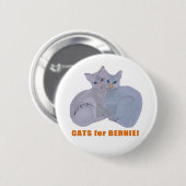 Badge Rond 5 Cm Chats pour Bernie ! (Devant & derrière)