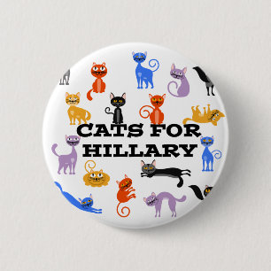 Badge Rond 5 Cm Chats pour le bouton de campagne de Hillary