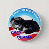 Badge Rond 5 Cm Chats pour Obama (Devant)