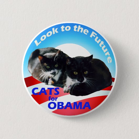 Badge Rond 5 Cm Chats pour Obama (Devant)
