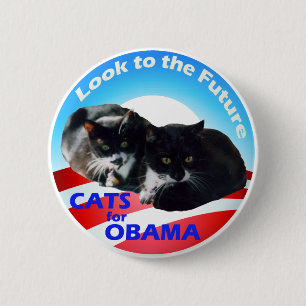 Badge Rond 5 Cm Chats pour Obama