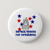 Badge Rond 5 Cm Chats pour Obama (Devant)