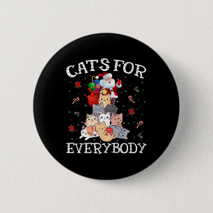 Badge Rond 5 Cm Chats Pour Tous Noël Chat Fun Père Noël Xmas Pa