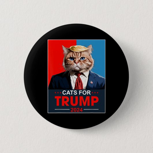Badge Rond 5 Cm Chats Pour Trump 2024 Vote Drôle Pour Trump Cats 2 (Devant)