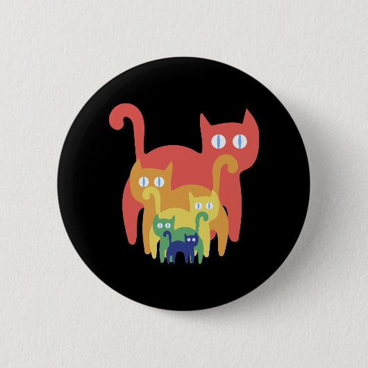 Badge Rond 5 Cm Chats Rainbow (Devant)