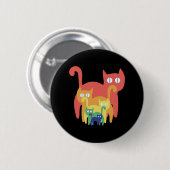 Badge Rond 5 Cm Chats Rainbow (Devant & derrière)