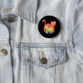 Badge Rond 5 Cm Chats Rainbow (En situation)