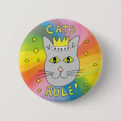 Badge Rond 5 Cm Chats règle amoureux des chats Russe Bleu pin badg (Devant)