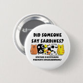 Badge Rond 5 Cm Chats Sardine (Devant & derrière)