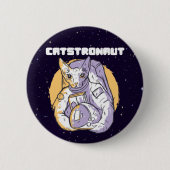 Badge Rond 5 Cm Chatstronaute Chat Cosmonaute (Devant)