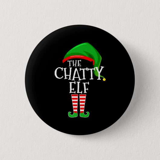 Badge Rond 5 Cm Chatty Elf Family Matching Group Christmas Premium (Devant)