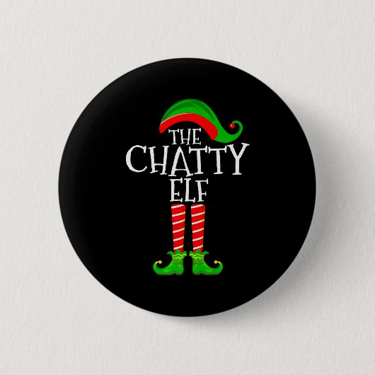 Badge Rond 5 Cm Chatty Elf Funny Matching Family Group Christmas P (Devant)
