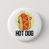 Badge Rond 5 Cm Chaud Chien Funny Snack Pun (Devant)