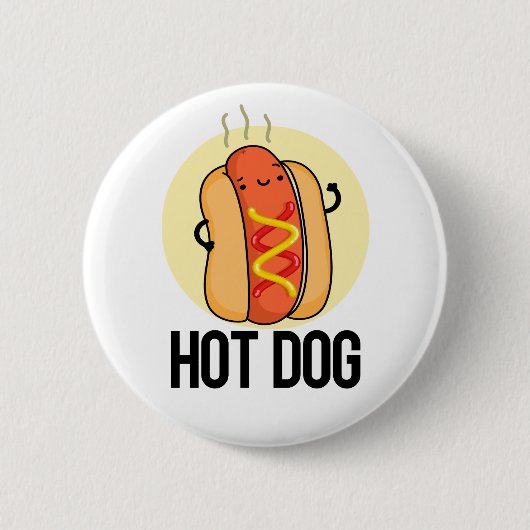 Badge Rond 5 Cm Chaud Chien Funny Snack Pun (Devant)