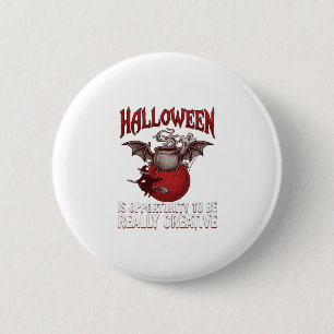 Badge Rond 5 Cm Chaudière ailée de chauve-souris d'Halloween Sorci