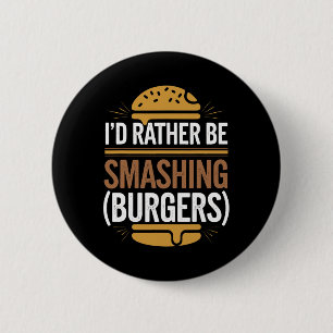 Badge Rond 5 Cm Chauffage Burger Lover Grillé Cheeseburger Plat To