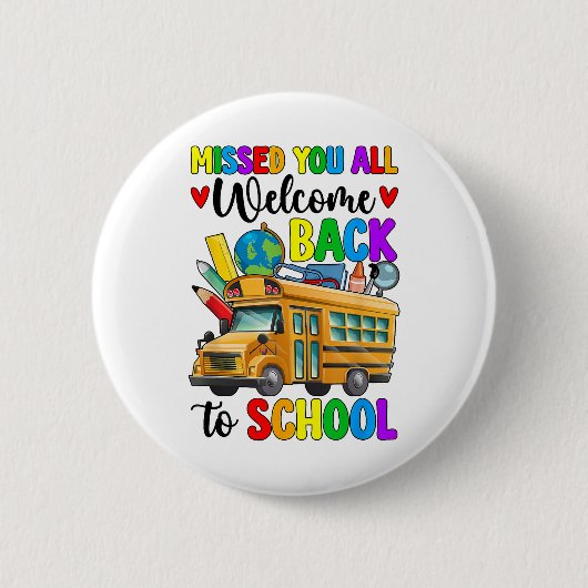 Badge Rond 5 Cm Chauffeur de bus de rentrée des classes (Devant)