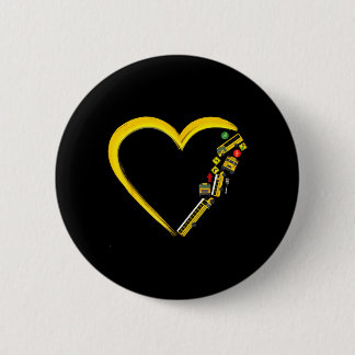 Badge Rond 5 Cm Chauffeur de Bus Scolaire Cœur