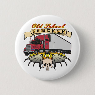 Badge Rond 5 Cm Chauffeur de camion de vieille école