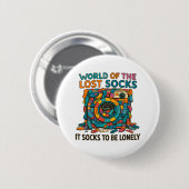 Badge Rond 5 Cm Chaussettes Danoises Drôle Monde Manquant Mais Pas (Devant & derrière)