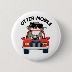 Badge Rond 5 Cm Chaussure de voiture animal drôle Otter-mobile