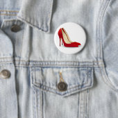 Badge Rond 5 Cm chaussures à talon rouge (En situation)