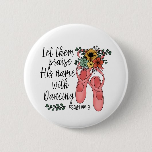Badge Rond 5 Cm Chaussures de ballet Ballerina Christian Citation (Devant)